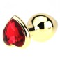 Heart Jeweled Stainless Steel Butt Plug - Golden