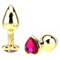Heart Jeweled Stainless Steel Butt Plug - Golden