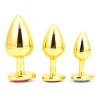 Heart Jeweled Stainless Steel Butt Plug - Golden