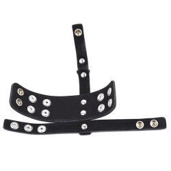 Leather Cock Ring &amp; Ball Divider