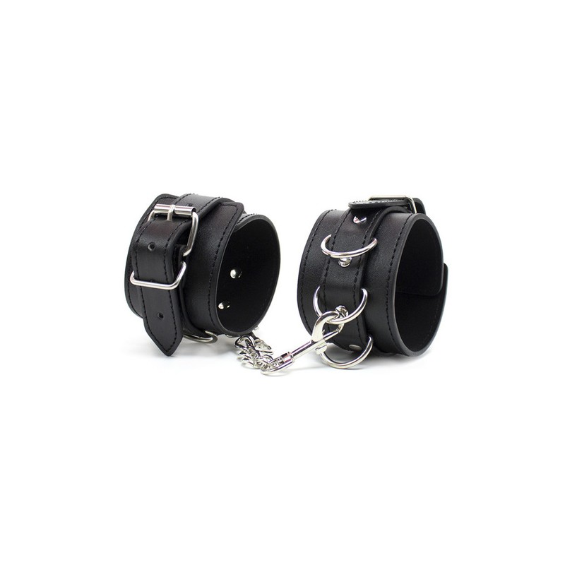 Three D Ring Pin Buckle Wrist and Ankle Cuffs