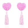 Satin Rose Heart Nipple Pasties With Tassel