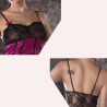 Ladylike Corset-style Bowknot Decorated Lace Babydoll Lingerie +