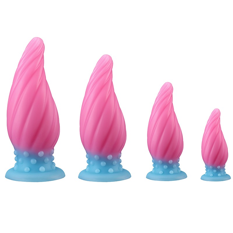 Luminous Spiral Cone Silicone Butt Plug Luminous Spiral Cone Silicone Butt Plug