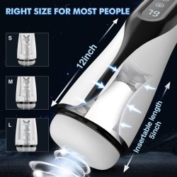 Suction &amp; Vibration Heating Blowjob Male Toy