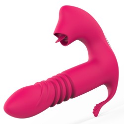 Licking &amp; Thrusting Strap-on Dildo