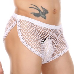 Men Side Slit Big Fishnet Boxers Sexy Nightwear