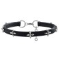 Metal Cross Garland Double Layer PU Choker
