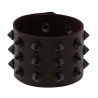Three-row leather studded wide bracelet