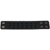Three-row leather studded wide bracelet
