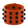Three-row leather studded wide bracelet