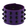 Three-row leather studded wide bracelet