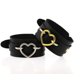 Punk PU leather Love Ring - Golden