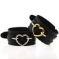 Punk PU leather Love Ring - Golden