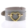 Punk PU leather Love Ring - Golden