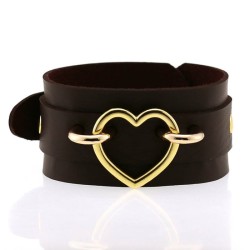 Punk PU leather Love Ring - Golden