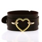 Punk PU leather Love Ring - Golden