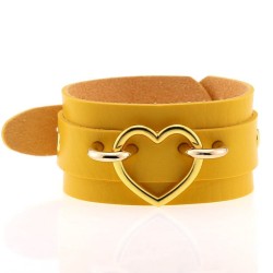 Punk PU leather Love Ring - Golden