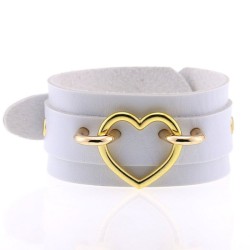 Punk PU leather Love Ring - Golden