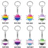 D707 Rainbow Gay Pride Flag Key chain Snow Pendant Key Ring