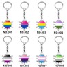 D707 Rainbow Gay Pride Flag Key chain Snow Pendant Key Ring