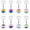 D707 Rainbow Gay Pride Flag Key chain Snow Pendant Key Ring