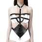 Buckled Leather Cutout Suit Steam Punk Body Harness