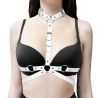 Leather Punk Collar With O Ring Chest Belt