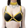 Ring Pendant Collar Cup-Less Bra Harness Set