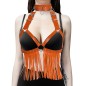 Heart Collar Riveted Bra Harness With Belt Tassel