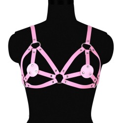 Leather Bra With Nipple Cover