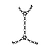 Plus Cut-Out Ring Linked Bra Chain Spliced With Faux Leather