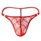 Men Low Waist Transparent Mesh T-back