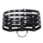 Four Rows Leather Bondage Collar