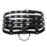 Four Rows Leather Bondage Collar