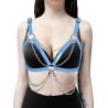 Vintage Steam Punk Leather Bra Removable Chain Tassel