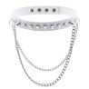 Rivet Spiked Leather Collar With Chain