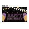 D801 Black&amp;Golden Birthday Banner