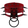 Three-row Black-ring Rivet Spiked Collar