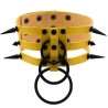 Three-row Black-ring Rivet Spiked Collar