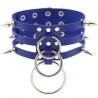 Three-row Silver-ring Rivet Spiked Collar
