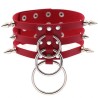 Three-row Silver-ring Rivet Spiked Collar