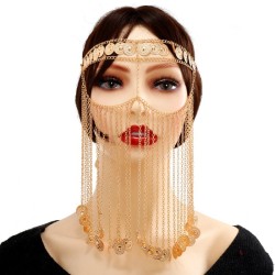 M102 Water Drop Pendant Tassel Face Chain Forehead Necklace