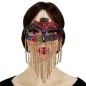 M100 Rhinestone Tassel Vintage Lace Mask