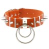 Spiked Rivet Double Ring Pendant Collar