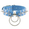 Spiked Rivet Double Ring Pendant Collar