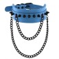 Rivet Collar With Double Black Chain