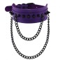 Rivet Collar With Double Black Chain