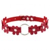 Flower PU Leather O-Ring Collar