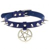 Rivet Pentagram Pendant Leather Choker